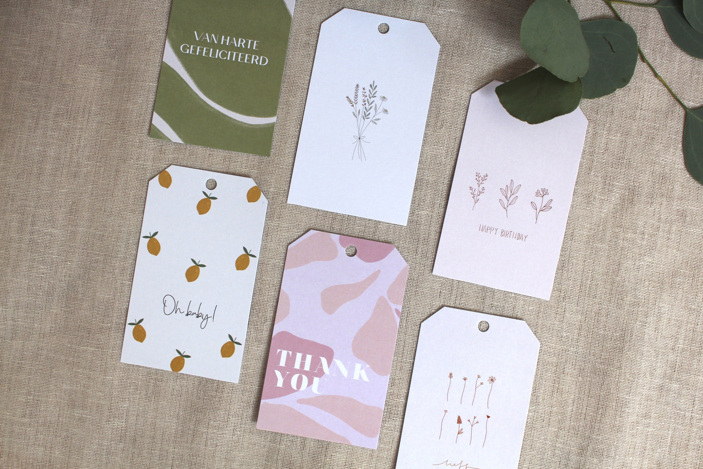 Set mini-kaartjes (6 stuks)